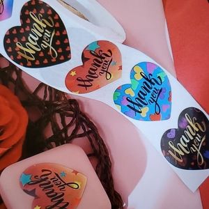 1 Roll 500 pcs Heart Design Gift Stickers New